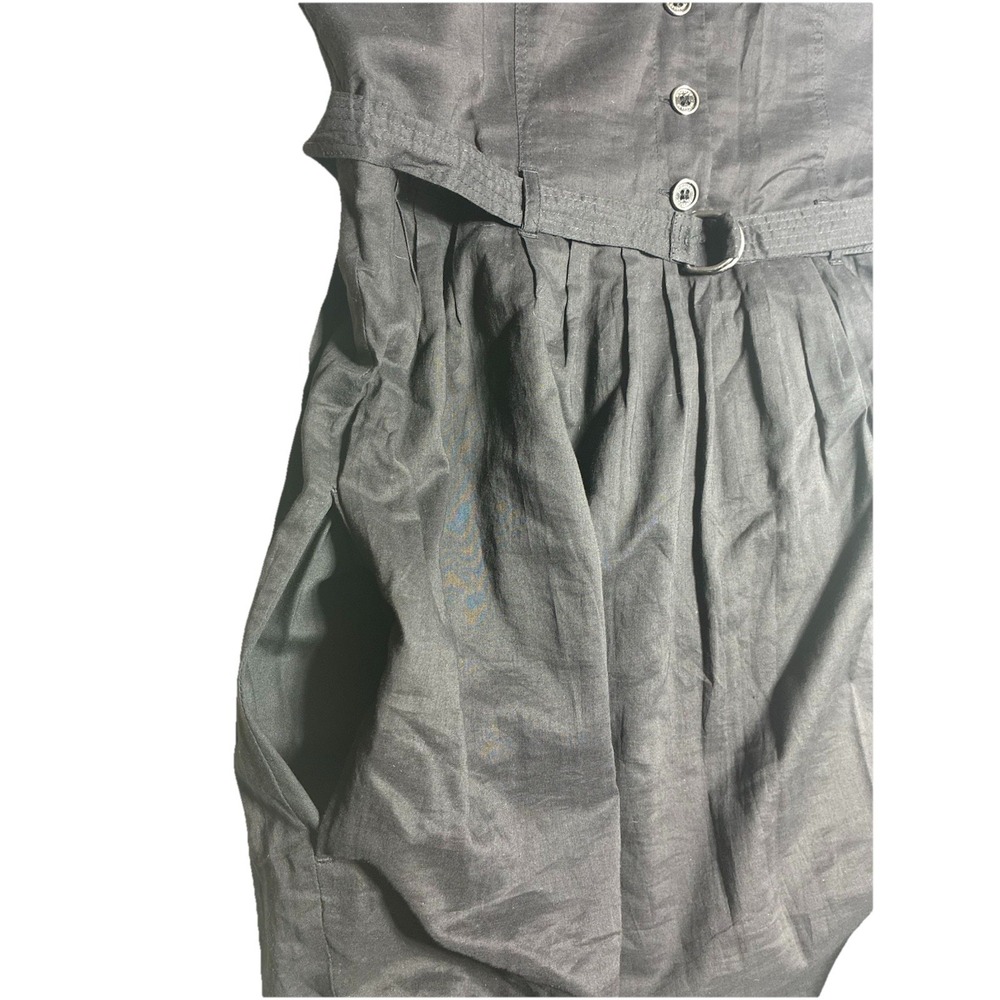 Burberry London Dress Women's 4 Black Cotton Belted Trench Career Academia - Picture 7 of 12